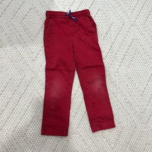 Mini Boden Boys Slim Pull-On Trousers Size 7 Red